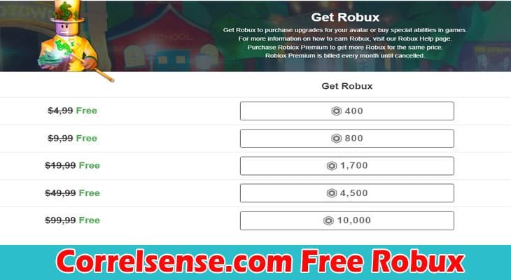CORRELSENSE.COM FREE ROBUX: GET ALL GAMEPLAY DETAILS HERE NOW!