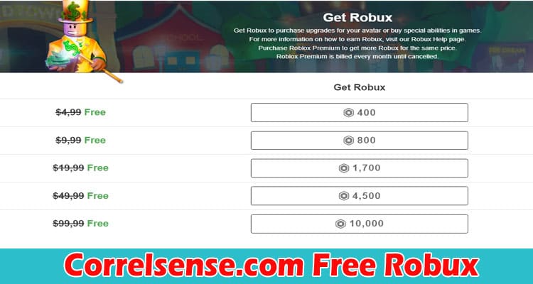Correlsense.com Free Robux